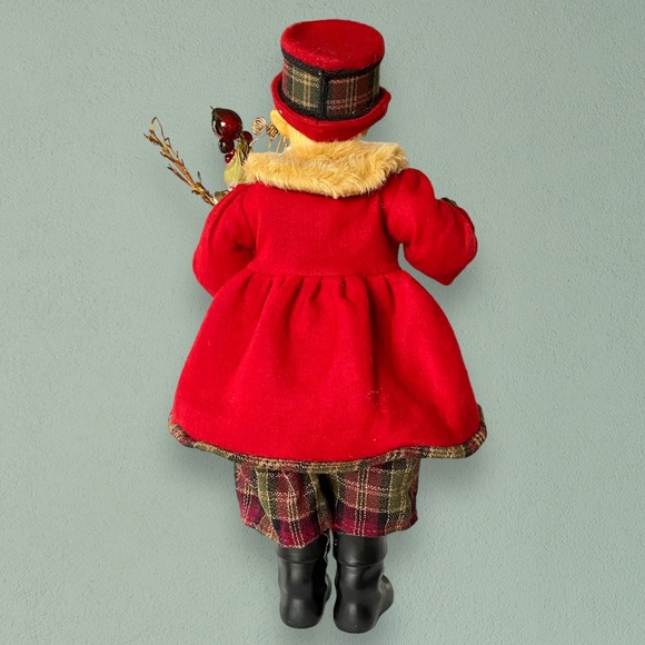 20” Elegantly Dressed Holiday Ceramic Dog Figurine Golden Retriever Yellow Lab - Picture 5 of 13